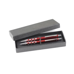 Zestaw długopis aluminiowy i ołówek - Czerwony (IP33036652)