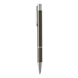 Długopis metalowy ze srebrnymi detalami - Ciemno szary (IP13147096)