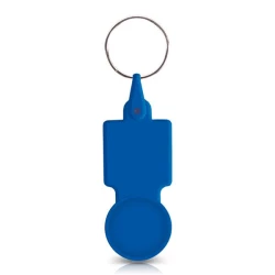 Plastikowy brelok z żetonem 0,50 € - Royal blue (IP14056164)