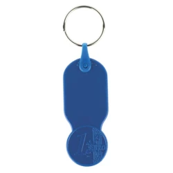 Plastikowy brelok z żetonem 1 € - Royal blue (IP14070664)