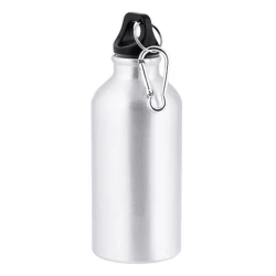 Aluminiowa butelka pod sublimację, z karabińczykiem, 400 ml - Srebrny (IP30038290)