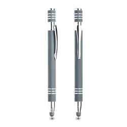 Długopis aluminiowy, gumowany, touch - Ciemno szary (IP13150496)