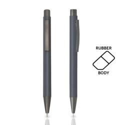 Długopis metalowy aluminiowy soft touch - Ciemno szary (IP13148796)