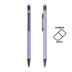 Długopis aluminiowy, gumowany, touch - Fioletowy (IP13149656)