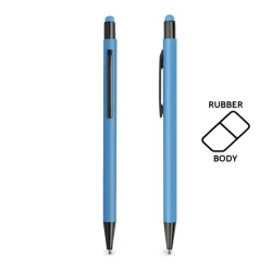 Długopis aluminiowy, gumowany, touch - Tourquise Blue (IP13149663)