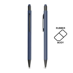 Długopis aluminiowy, gumowany, touch - Granatowy (IP13149665)