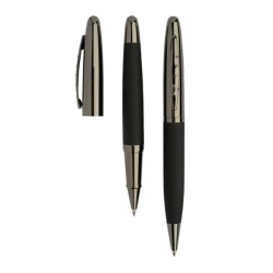 Zestaw: pióro kulkowe i długopis - Ciemno szary (IP33037796)