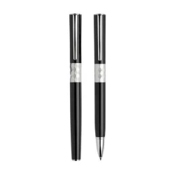 Zestaw piśmienny metalowe pióro kulkowe i długopis - Czarny (IP33037411)