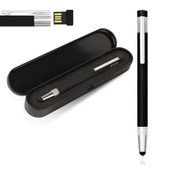 Metalowy długopis z USB 16Gb i touch penem - Czarny (IP131479D11)