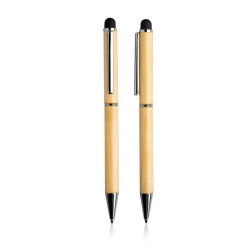 Drewniany długopis z touch penem - Light Brown (IP13154938)