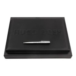 Zestaw upominkowy HUGO BOSS długopis i teczka A4 - HSH2094B + HTA209A - Czarny (HPAB209)