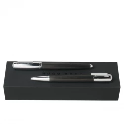 Zestaw upominkowy HUGO BOSS długopis i pióro kulkowe - HSY5834 + HSY6835 - Srebrny (HPBR683)