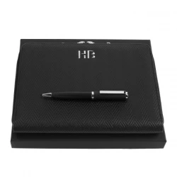 Zestaw upominkowy HUGO BOSS długopis i teczka A5 - HSI1064B + HTM106A - Czarny (HPBM106)