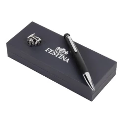Zestaw upominkowy Festina długopis i spinki do mankietów - FJM221C + FSC1414A - Czarny (FPBM141A)