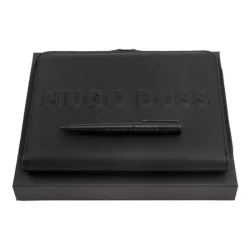 Zestaw upominkowy HUGO BOSS długopis i teczka A5 - HSH2094A + HTM209A - Czarny (HPBM209A)