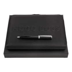 Zestaw upominkowy HUGO BOSS długopis i teczka A5 - HSN2544A + HTM209A - Czarny (HPBM222A)