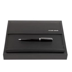 Zestaw upominkowy HUGO BOSS długopis i teczka A5 - HDM210A + HSN2544A - Czarny (HPBM254A)