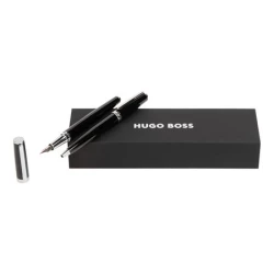 Zestaw upominkowy HUGO BOSS długopis i pióro wieczne - HSN2542A + HSN2544A - Czarny (HPBP254A)