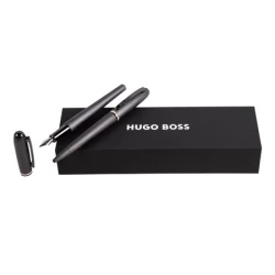 Zestaw upominkowy HUGO BOSS długopis i pióro wieczne - HSH3412D + HSH3414D - Szary (HPBP341D)