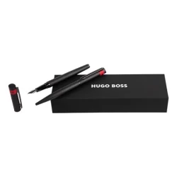 Zestaw upominkowy HUGO BOSS długopis i pióro wieczne - HSW3672A + HSW3674A - Czarny (HPBP367A)