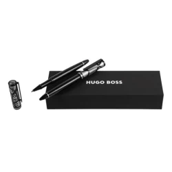 Zestaw upominkowy HUGO BOSS długopis i pióro kulkowe - HSS3084B + HSS3085B - Czarny (HPBR308B)