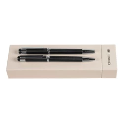 Zestaw upominkowy Cerruti 1881 długopis i pióro wieczne - NSQ3292A + NSQ3294A - Czarny (NPBP329A)