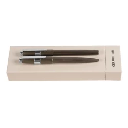 Zestaw upominkowy Cerruti 1881 długopis i pióro wieczne - NSW3562D + NSW3564D - Szary (NPBP356D)