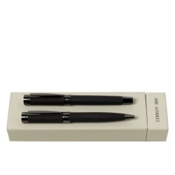 Zestaw upominkowy Cerruti 1881 długopis i pióro wieczne - NSG9142A + NSG9144A - Czarny (NPBP914A)