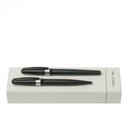 Zestaw upominkowy Cerruti 1881 długopis i pióro kulkowe - NSW8414A + NSW8415A - Czarny (NPBR841A)