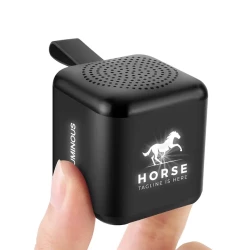 Mini głośnik z podświetlanym logo - Czarny - (EG05890-03)