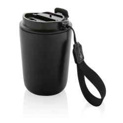 Kubek termiczny 380 ml Cuppa, stal nierdzewna z recyklingu - czarny (P435.021)