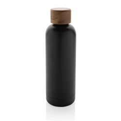 Butelka termiczna 500 ml Wood, stal nierdzewna z recyklingu - czarny (P435.531)
