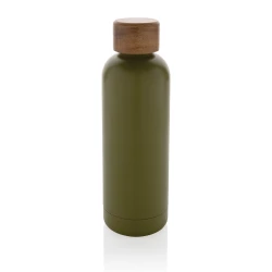 Butelka termiczna 500 ml Wood, stal nierdzewna z recyklingu - zielony (P435.537)