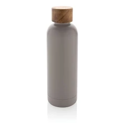 Butelka termiczna 500 ml Wood, stal nierdzewna z recyklingu - szary (P435.539)