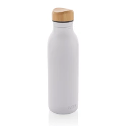 Butelka sportowa 600 ml, stal nierdzewna z recyklingu - biały (P438.063)