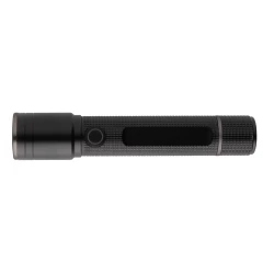 Kieszonkowa latarka Gear X, ładowana przez USB, aluminium z recyklingu - czarny (P513.901)