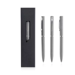 Metalowy długopis w opakowaniu prezentowym - Ciemno szary (IP13158796)