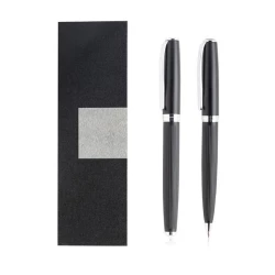 Zestaw metalowe pióro kulkowe oraz długopis - Czarny (IP33038311)