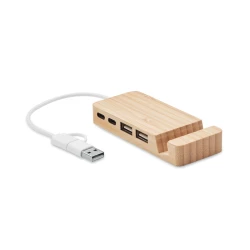 4-portowy bambusowy hub USB - HUBSTAND (MO2144-40)