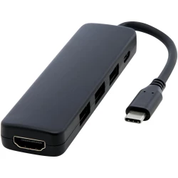 Loop adapter multimedialny USB 2.0-3.0 z portem HDMI wykonany z tworzyw sztucznych pochodzących z recyklingu z certyfikatem R (12436890)
