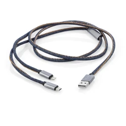 Kabel USB 2 w 1 JEANS (09070)