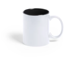 Kubek ceramiczny 350 ml - czarno-biały (V8925-88)