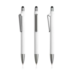 Dlugopis Soft Touch z recyklingowanego plastiku - Biały (IP13159600)