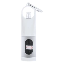 Zasobnik z woreczkami na psie odchody, żel do rąk 30 ml - biały (VA305-02)