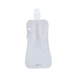 Składany bidon 400 ml z karabińczykiem RPET - biały (VA371-02)