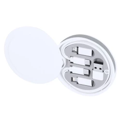 Kabel do ładowania i synchronizacji, ... adaptery w komplecie, etui z karabińczykiem - biały (VA376-02)