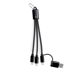 Kabel do ładowania z aluminium z recyklingu - czarny (VA621-03)