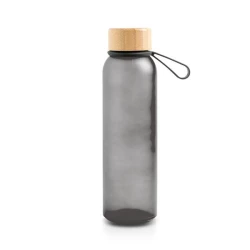 Butelka ze szkła matowego o pojemności 500 ml, z silikonowym uchwytem / Atlântida - Czarny (IP37071911)
