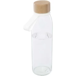 Szklana butelka na wodę Porto o pojemności 500 ml, z silikonowym uchwytem i z bambusową zakrętką (10085301)