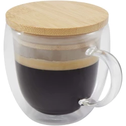 Szklany kubek Lenora z bambusową pokrywką o pojemności 250 ml (11341901)